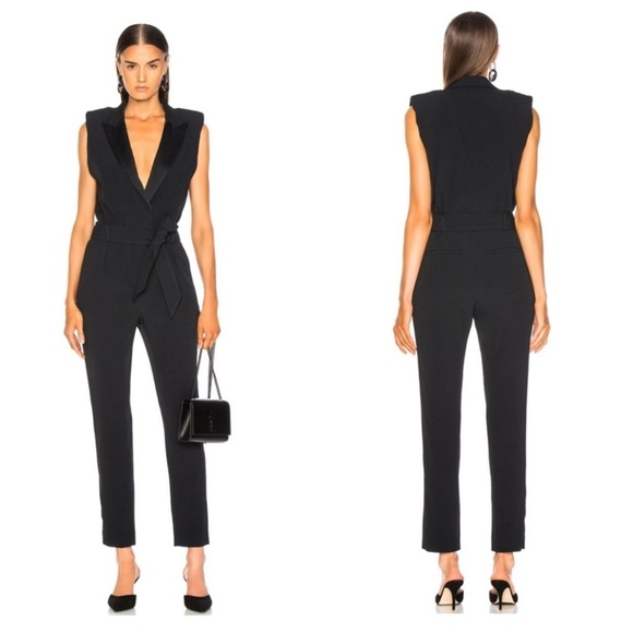 IRO Pants - IRO Anis Jumpsuit Black Tuxedo Belted Sleeveless Wide Leg Size 34 US 2